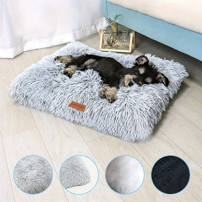 Très grand lit pour chien et tapis pour chat – Coussin pour animal de compagnie en fibre de polyester épais et chaud avec housse amovible et lavable, mobilier confortable et apaisant pour toutes les races de chiens et chats, couchage durable