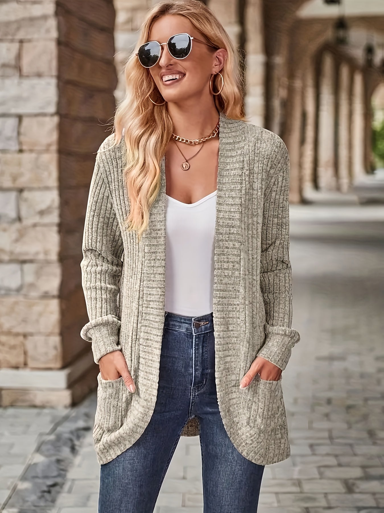 Women's Loose Casual Long Sleeve Blouse Solid Color Pocket Splicing Relaxed Fit Top 10 Colors S-XXL Spring Fall Everyday Wear
