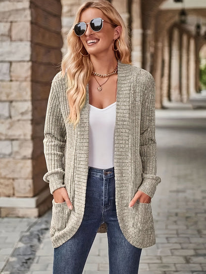 Women's Loose Casual Long Sleeve Blouse Solid Color Pocket Splicing Relaxed Fit Top 10 Colors S-XXL Spring Fall Everyday Wear