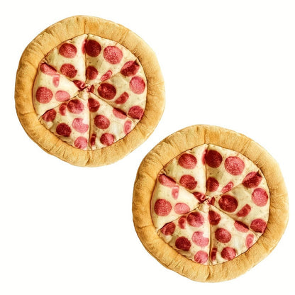 Jouet pour chien en peluche Pizza au pepperoni qui fait du bruit – Jouet à mâcher interactif et doux en polyester avec sifflet pour toutes les races, jouet amusant pour chien sur le thème de la nourriture pour chiots et chiens adultes