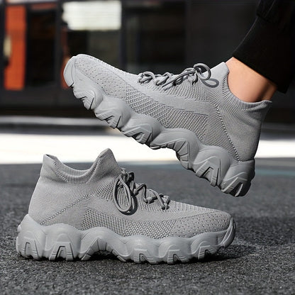 Chaussures de sport décontractées et respirantes pour hommes – Baskets légères en maille pour la marche, la course, la salle de sport et le quotidien, gris argenté, bleu roi, kaki, bleu, pointures larges US 6,5–14, semelle confortable et antidérapante