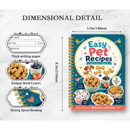 Homemade Pet Food Recipe Book - 30 Recipes Cat & Dog Cooking Plan with Meal Plan Pages, Shopping List & Feeding Log - DIY Pet Food Journal for Cats Dogs Puppies Kittens - Healthy Pet Diet Cookbook Gift