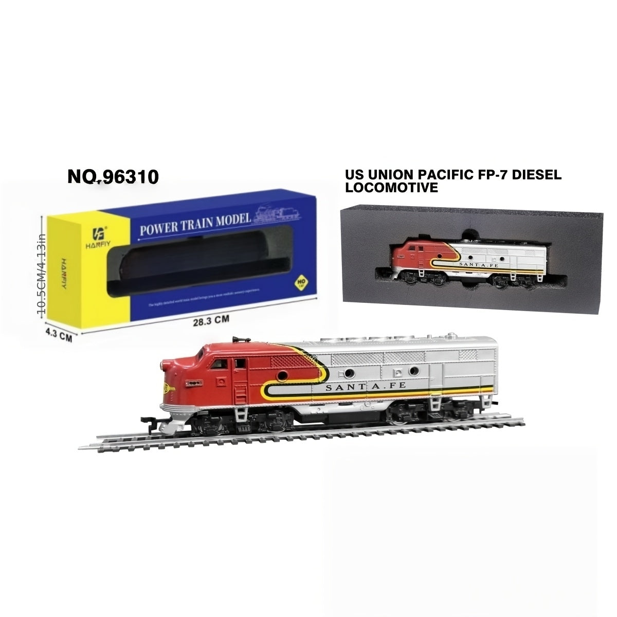 Locomotive diesel FP7 à l'échelle HO 1/87 - Train miniature vintage réaliste compatible avec les ensembles ferroviaires à écartement HO, pièce de collection | Cadeau pour adulte amateur de modélisme ferroviaire
