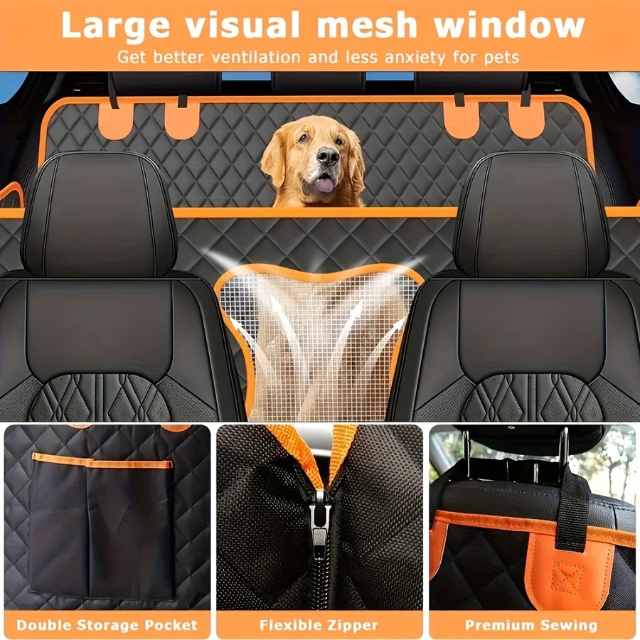 Housse de siège auto pour chien robuste, imperméable et antidérapante, protection de banquette arrière, résistante aux rayures et aux déversements, en nylon, avec rabats latéraux, installation facile, lavable en machine, pour SUV, berline et camion
