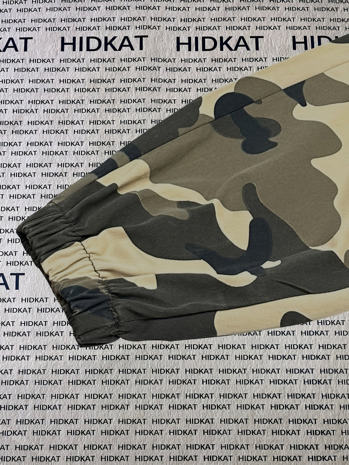 Pantalon cargo camouflage pour femme – Pantalon long décontracté pour la randonnée et le plein air, léger et respirant, multipoches, taille élastique, XS-XXL, camouflage