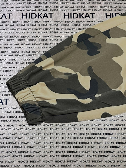Pantalon cargo camouflage pour femme – Pantalon long décontracté pour la randonnée et le plein air, léger et respirant, multipoches, taille élastique, XS-XXL, camouflage