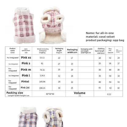 Fall Winter Pet Fleece-Lined Vest with Built-In Leash Ring – Warm Soft Cold Weather Jacket for Small Dogs & Cats, Fits Teddy Bichon Chihuahua & Small Breeds, Cozy Outdoor Walking Coat