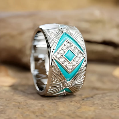 Lot de 9 bagues bohèmes empilables avec turquoise pour femme – Bijoux fantaisie luxueux style bohème, tons dorés avec turquoises synthétiques multi-éléments, idéal pour le quotidien, mariage, fiançailles, cadeau pour petite amie et amoureuse, tailles 6-11