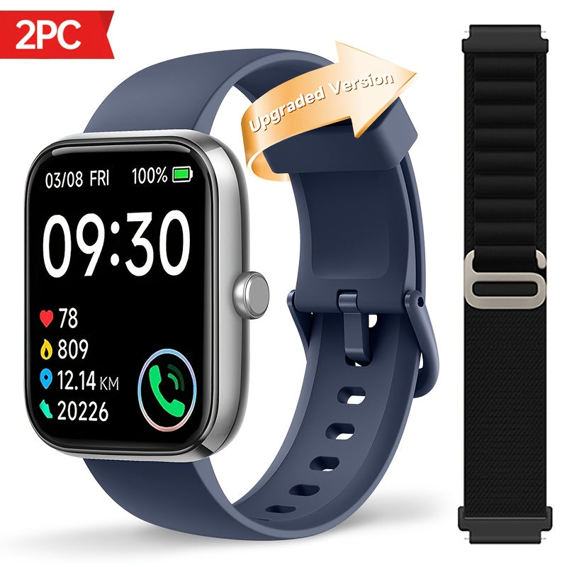Smartwatch with Alexa Built-In 1.95 Inch Large HD Screen Wireless Bluetooth Calling 100+ Sport Modes Fitness Tracker Pedometer Heart Rate Sleep Monitor – iPhone Android Compatible Unisex Men Women 12 Colors