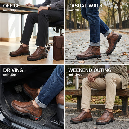 Bottines à enfiler cousues main pour homme GREKS, mocassins décontractés style Chukka, semelle antidérapante pour la randonnée, la conduite et le quotidien – chaussures légères et confortables pour homme