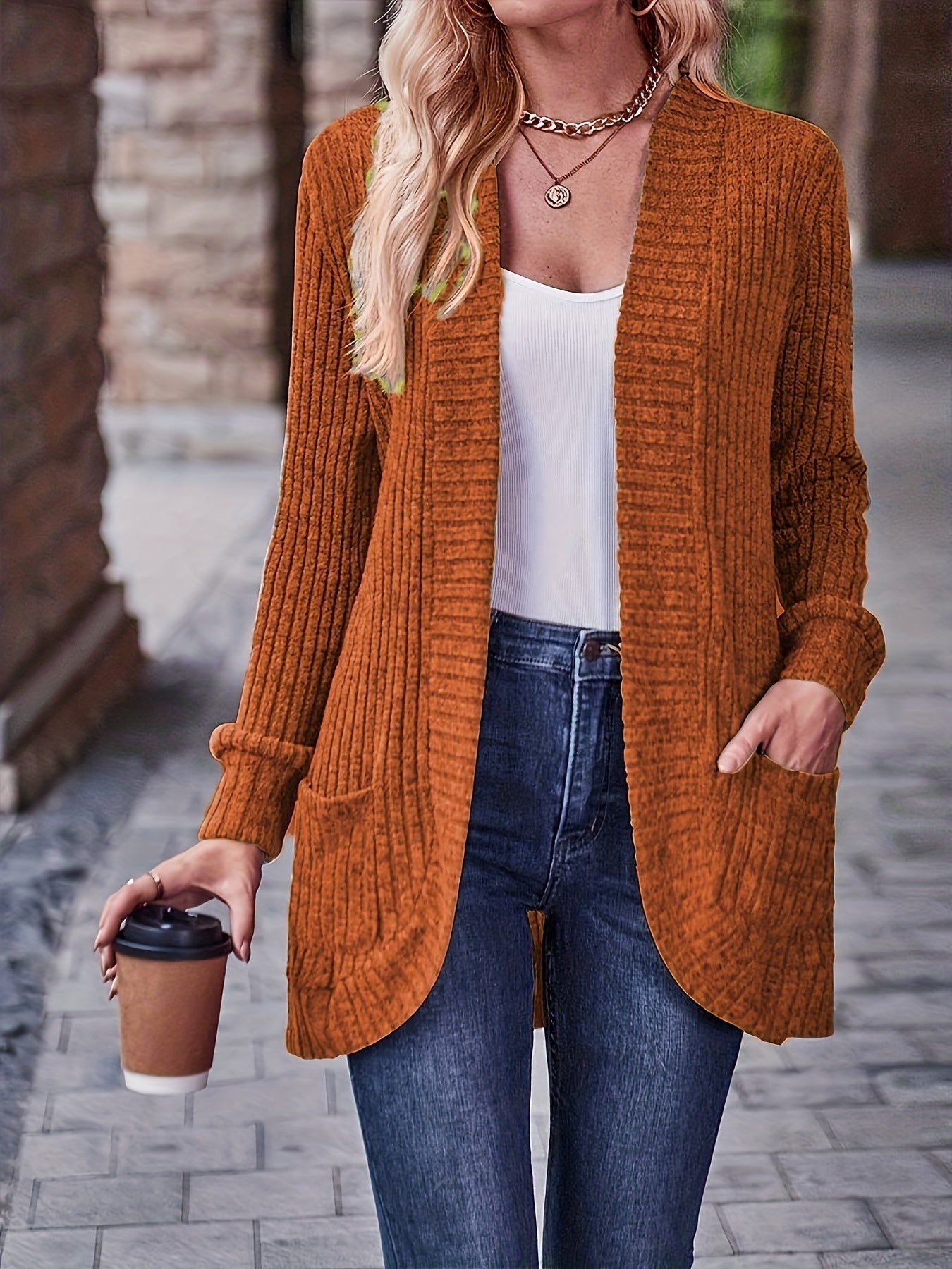 Women's Loose Casual Long Sleeve Blouse Solid Color Pocket Splicing Relaxed Fit Top 10 Colors S-XXL Spring Fall Everyday Wear