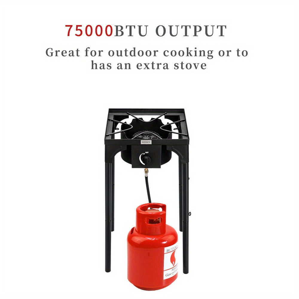 Réchaud à propane haute pression 100 000 - 225 000 BTU - Réchaud de camping extérieur robuste en fonte avec pieds détachables, régulateur certifié CSA, 1 ou 3 brûleurs pour le camping, les fêtes d'avant-match et le brassage