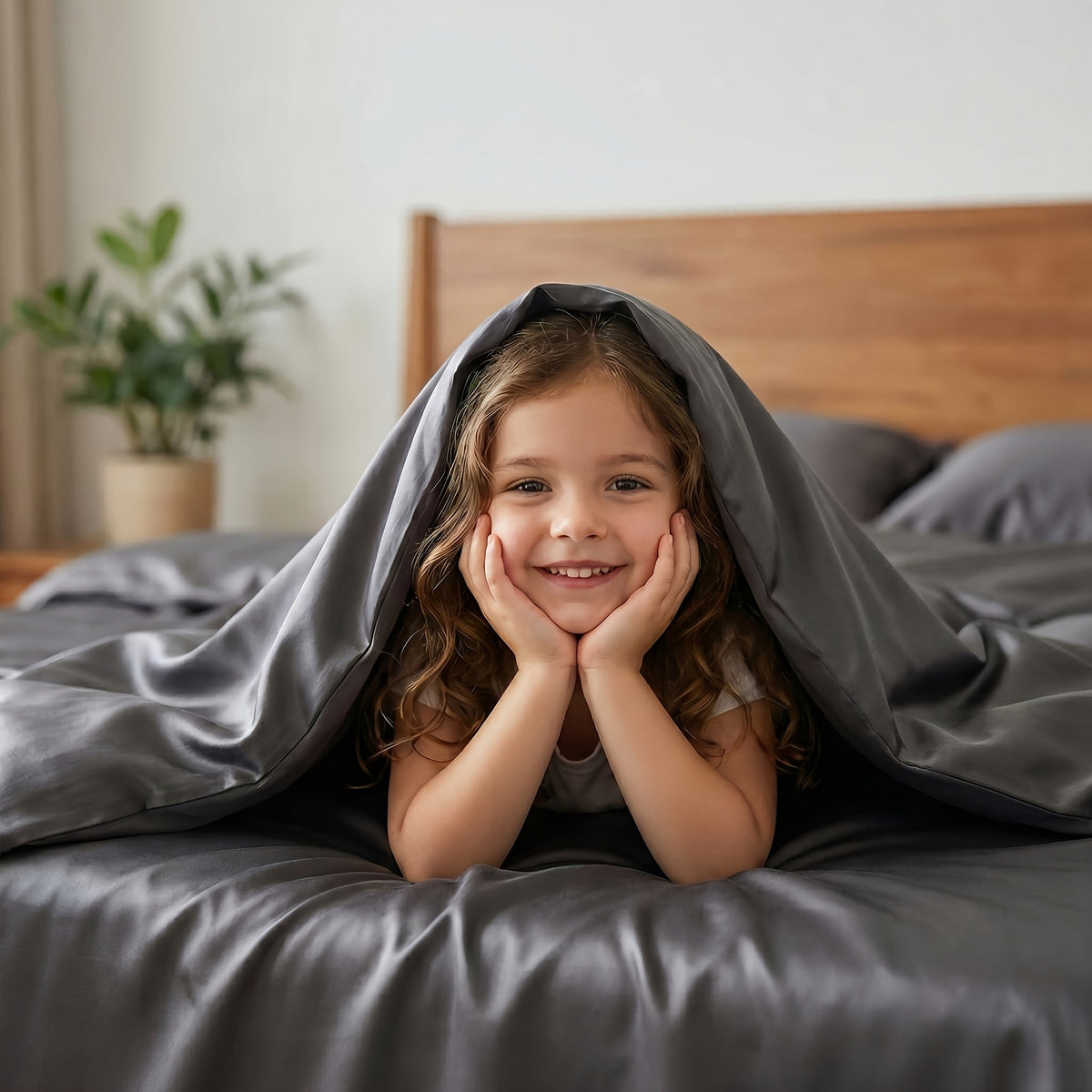 Parure de draps en fibre de bambou, poches extra profondes, rafraîchissants et respirants – Draps de luxe qualité hôtel, doux et infroissables, 11 couleurs, formats Twin, Full, Queen, King, gris foncé, blanc, bleu marine, lavande