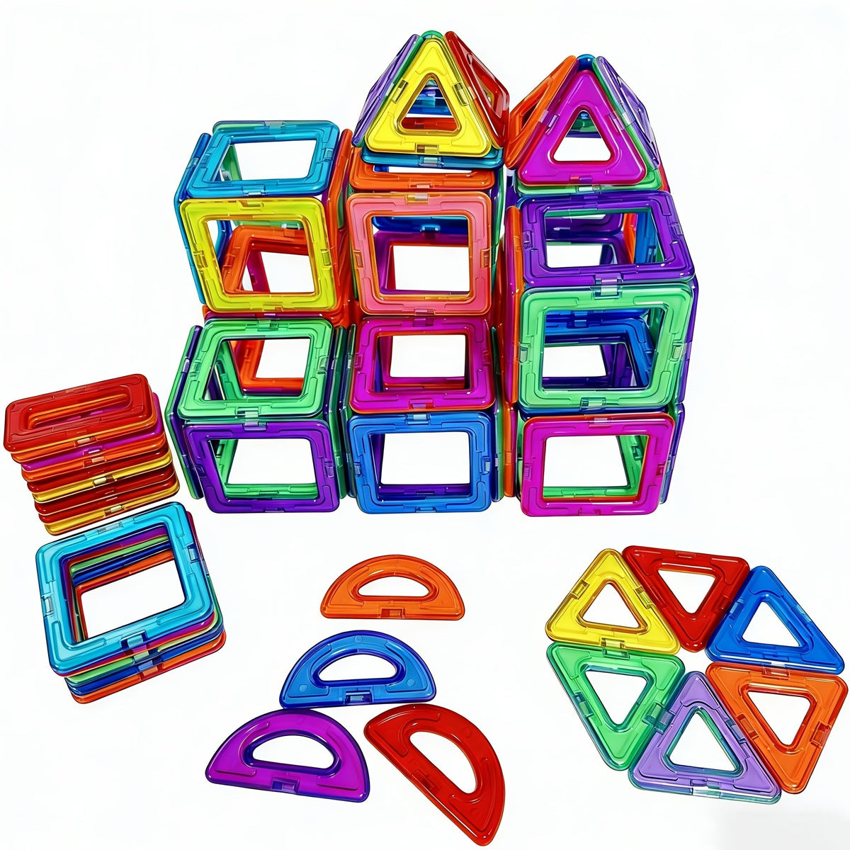 Ensemble de 30 blocs de construction magnétiques pour enfants – Grands carreaux à empiler colorés, jouet éducatif STIM, apprentissage des formes et des couleurs, cadeau d'anniversaire ou de Noël pour tout-petits