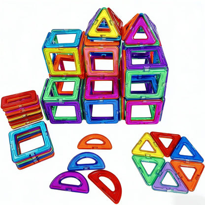 Ensemble de 30 blocs de construction magnétiques pour enfants – Grands carreaux à empiler colorés, jouet éducatif STIM, apprentissage des formes et des couleurs, cadeau d'anniversaire ou de Noël pour tout-petits