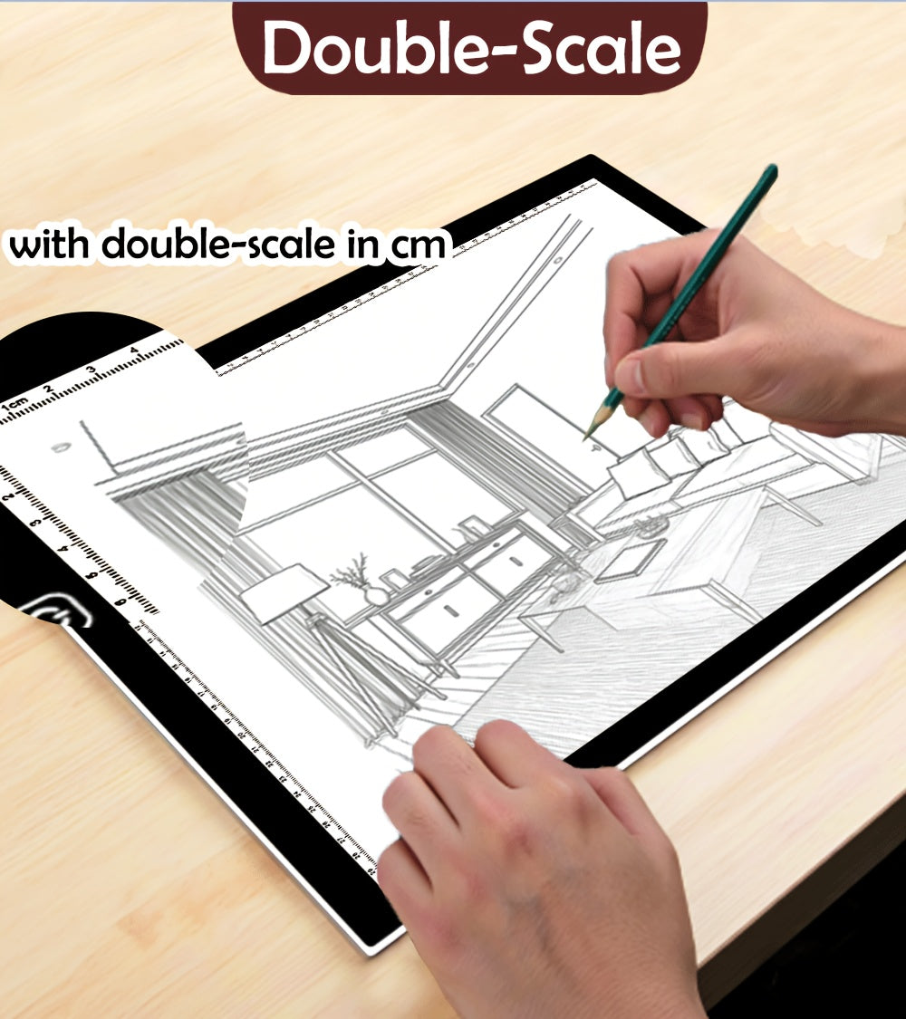 Tablette lumineuse LED A2 A3 A4 à luminosité réglable, double bande LED, table lumineuse pour diamond painting, croquis, dessin et art