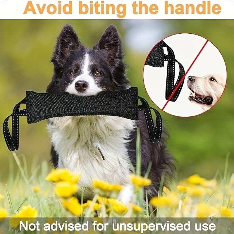 Lot de 2 jouets corde de tir à la corde à deux poignées pour chien – Jouets à mâcher interactifs et ergonomiques pour petits et chiens moyens, jouet à tirer durable pour le nettoyage des dents, pour le renforcement des liens et le dressage, noir et rouge