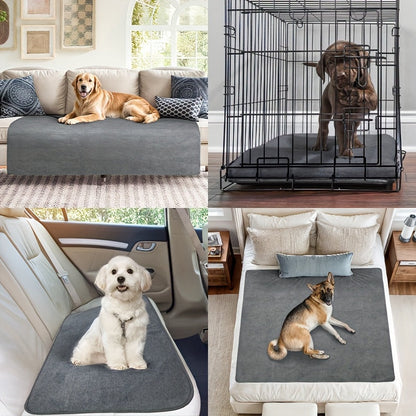 Lot de 2 tapis de propreté lavables pour chien – Alèses réutilisables à 4 couches, ultra-absorbantes et antidérapantes pour chiots, mises bas, éducation, cage, parc et voyage, tailles multiples, toutes races