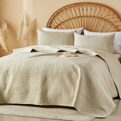 Ensemble de courtepointe d'été rafraîchissante 2-3 pièces, couvre-lit en microfibre légère et respirante – Couvre-lit au motif de pièces moderne, format simple, grand ou très grand, toutes saisons, choix de couleurs, cadeau de vacances pour la famille
