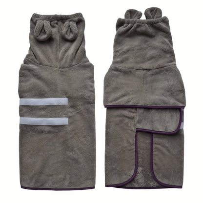 Peignoir pour chien à capuche ultra-absorbant à séchage rapide, manteau de séchage douillet pour chien après le bain, pyjama pour chien XS S M L XL XXL 3XL, 6 couleurs : bleu foncé, rose, vert, bleu clair, orange, gris