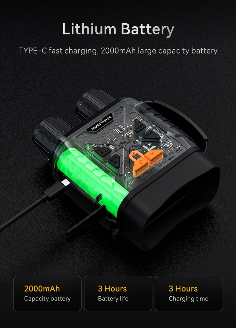 Jumelles de vision nocturne 4K pour adultes – Zoom numérique 10x, écran HD 2,8", illuminateur infrarouge 7 niveaux, photo et vidéo 12 MP, rechargeables – Parfaites pour la chasse, le bateau et l'exploration en plein air, cadeau pour hommes