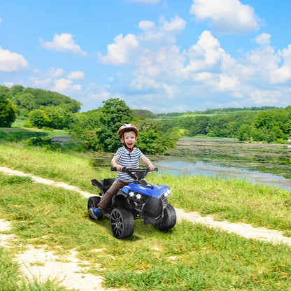 Quad électrique pour enfants avec phares, accélérateur à pédale, pneus tout-terrain antidérapants, capacité de 25 kg, vitesse de 3 km/h, jouet à enfourcher pour garçons et filles de 3 à 6 ans, cadeau d'anniversaire et de Noël, bleu, noir, rose, rouge