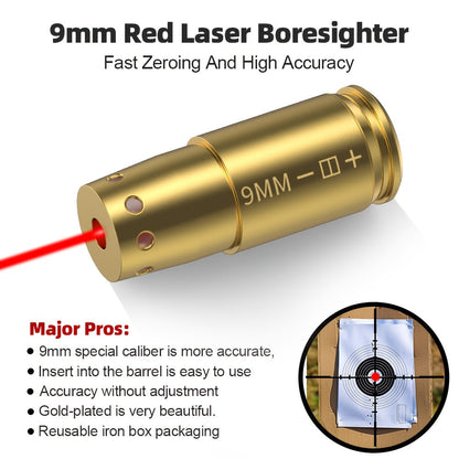 Kit de réglage laser multi-calibres pour 9mm, 45ACP, 223REM, 308WIN, 380ACP, 38SPL, 12GA – Appareil de réglage laser rouge haute précision pour fusils et pistolets, installation facile, inclut 2 jeux de piles