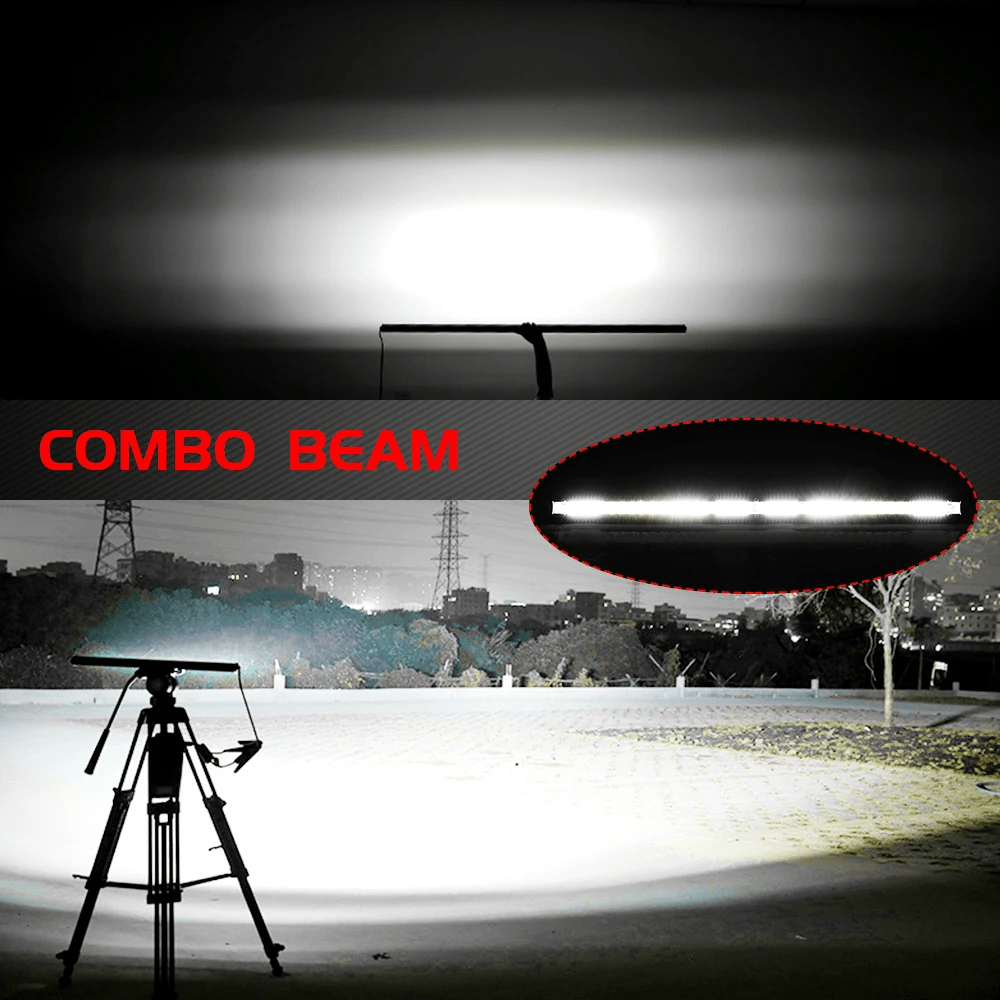 Kit de barre lumineuse de travail à LED pour camion tout-terrain, Jeep, SUV, UTV, VTT et tracteur – Barre lumineuse de 22" et 10" + pods LED de 4", 2000-3000 lumens, 12-24 V, aucune batterie requise, configurations multiples
