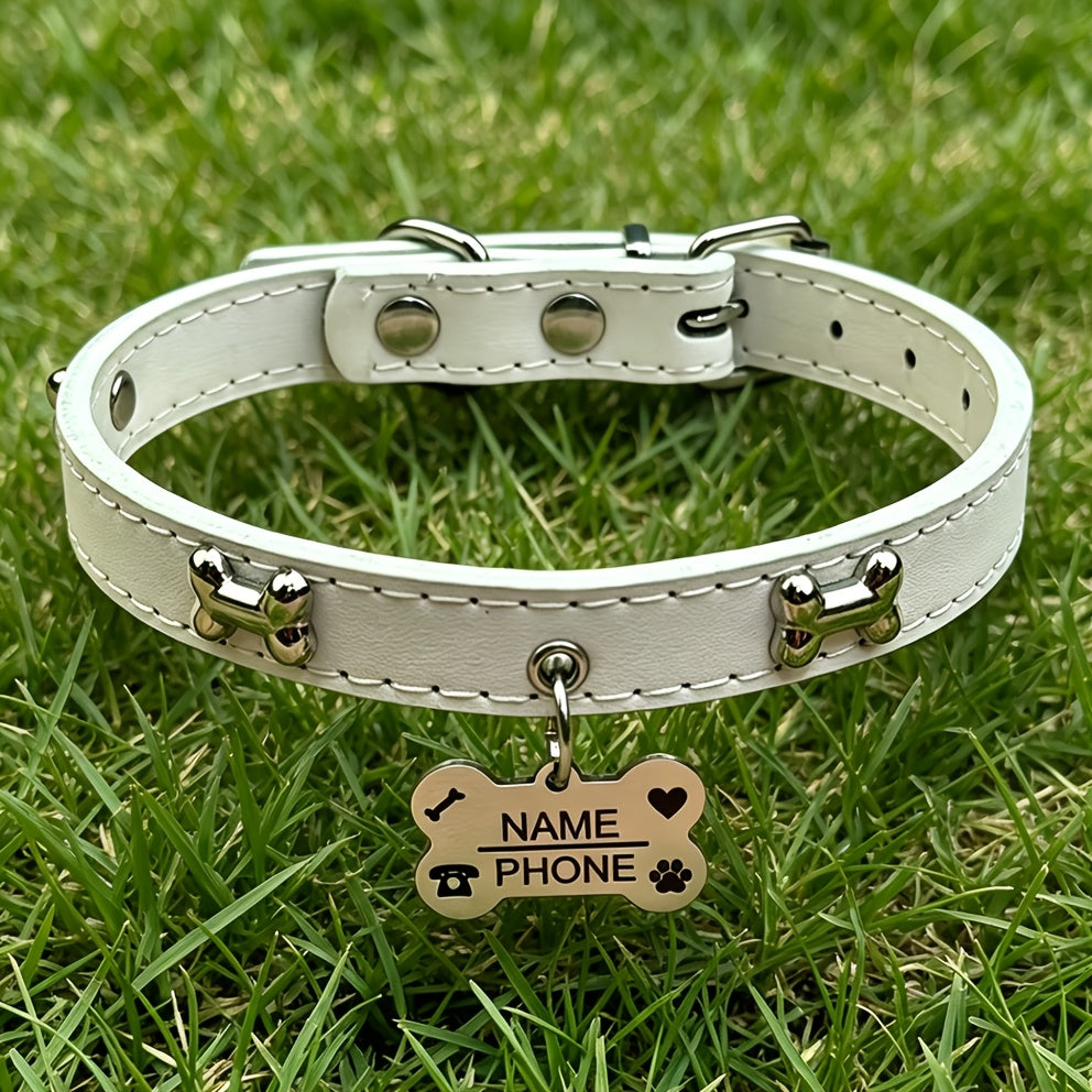 Collier pour chien gravé sur mesure avec plaque d'identification personnalisée gratuite, collier réglable anti-perte pour petits et moyens chiens et chats, matériau durable de qualité supérieure