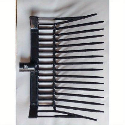 Fourche à fumier 16 dents en plastique ABS, stable et légère, résistante à la rouille et durable, idéale pour les centres équestres, les écuries et le nettoyage des granges, outil ergonomique et pratique.