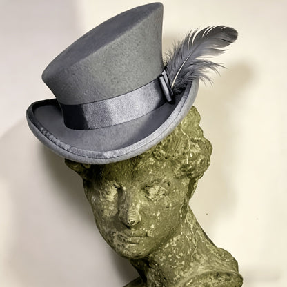 Chapeau Fedora en feutre 100 % laine avec ruban pour femmes et hommes – Haut-de-forme asymétrique ajustable pour église, fêtes et mariages, couvre-chef élégant disponible en 10 couleurs, cadeau de Noël idéal