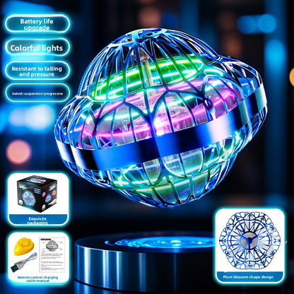 Jouet volant intelligent en forme de soucoupe volante, drone hexagonal rotatif à vol autonome, contrôlé par la main, robot volant d'intérieur, cadeau d'anniversaire ou de Noël pour enfants et adultes, bleu, violet, rouge