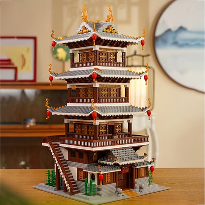 Ensemble de 6134 pièces de construction d'architecture ancienne chinoise "Miroir de la fée céleste", briques miniatures, puzzle complexe pour adultes, décoration intérieure, cadeau STEM pour Noël, anniversaire, Nouvel An