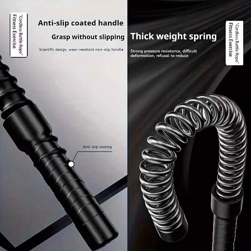 Lot de 2 cordes de combat sans corde – Cordes d'exercice lestées portables sans fil pour entraînement HIIT à domicile, cardio, corps complet, bras, épaules, abdominaux et jambes pour adultes et débutants