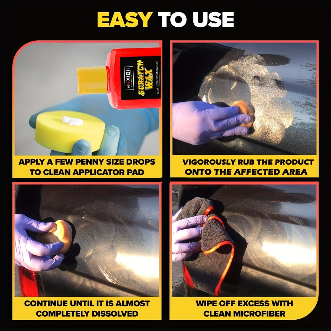Pâte efface-rayures pour voiture – Kit professionnel de réparation de vernis pour imperfections de surface, tourbillons et rayures légères, kit d'entretien automobile de 150 ml pour la restauration de la peinture extérieure