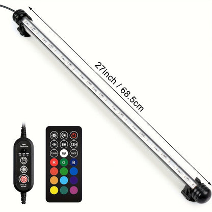 Éclairage LED submersible pour aquarium, lumière multicolore sous-marine pour aquarium, de 19 cm à 89 cm - Tailles multiples, 9 à 66 LED pour décoration d'aquarium d'eau douce et d'eau de mer