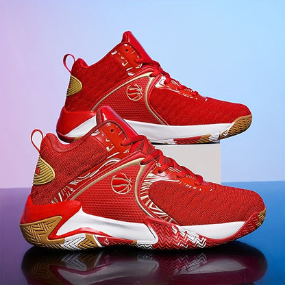 Chaussures de basket-ball montantes pour hommes, semelle en caoutchouc antidérapante, baskets à lacets respirantes pour hommes, chaussures de sport durables pour la course, 3 couleurs, tailles US 6,5-13,5, soutien de la cheville avec amorti