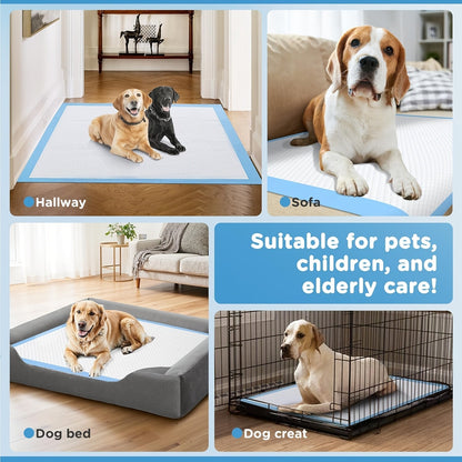 Tapis de propreté XXXL pour chiens, extra larges, 8 couches, super absorbants et anti-fuites – Alèses jetables pour chiots, idéales pour voitures, cages et canapés, tailles multiples 80x120 cm, 80x90 cm, 145x80 cm