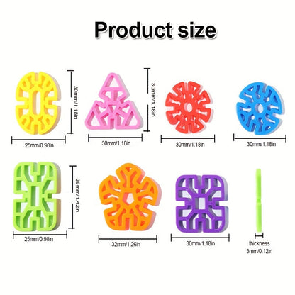 98-Piece Snowflake Building Blocks for Kids – STEM Educational Toy, Round Hole Puzzle Assembly, Creative Construction Kit, Best Gift for Boys & Girls Ages 3+