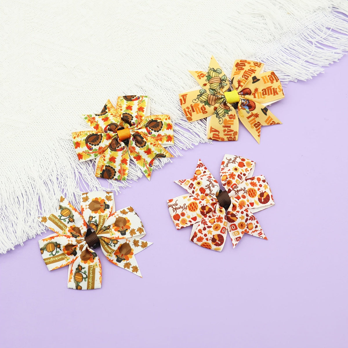 Lot de 60 nœuds papillon de Thanksgiving pour collier de chien - Motifs feuilles d'automne et dindes, accessoires de toilettage amovibles pour chiens, accessoires de fête à faire soi-même pour salons de toilettage et usage domestique, taille unique.