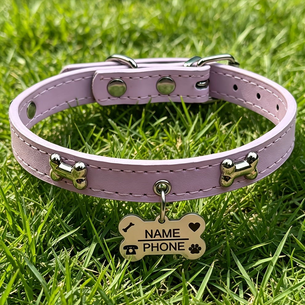 Collier pour chien gravé sur mesure avec plaque d'identification personnalisée gratuite, collier réglable anti-perte pour petits et moyens chiens et chats, matériau durable de qualité supérieure