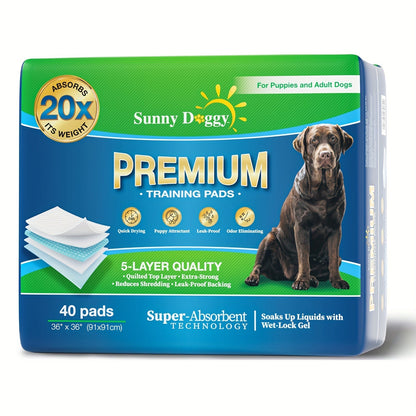 Alèses jetables pour chiens – Tapis d'apprentissage de la propreté améliorés, anti-odeurs et anti-fuites, ultra-absorbants pour le dressage à domicile, 120 unités 22"x22" / 50 unités 30"x36" / 40 unités 36"x36"