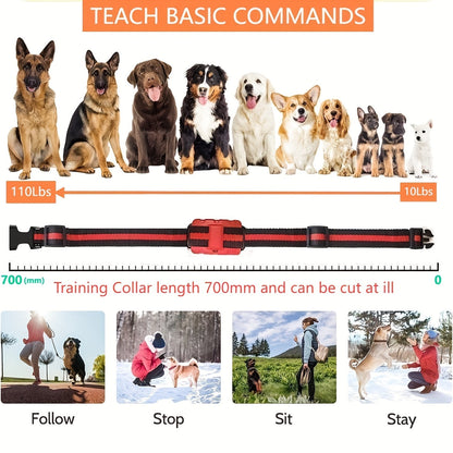 Collier de dressage pour chien à distance 9 niveaux – Collier électronique rechargeable avec modes décharge, vibration et signal sonore, portée de 500 m, réglable pour chiens de petite, moyenne et grande taille, contrôle anti-aboiement électronique sûr