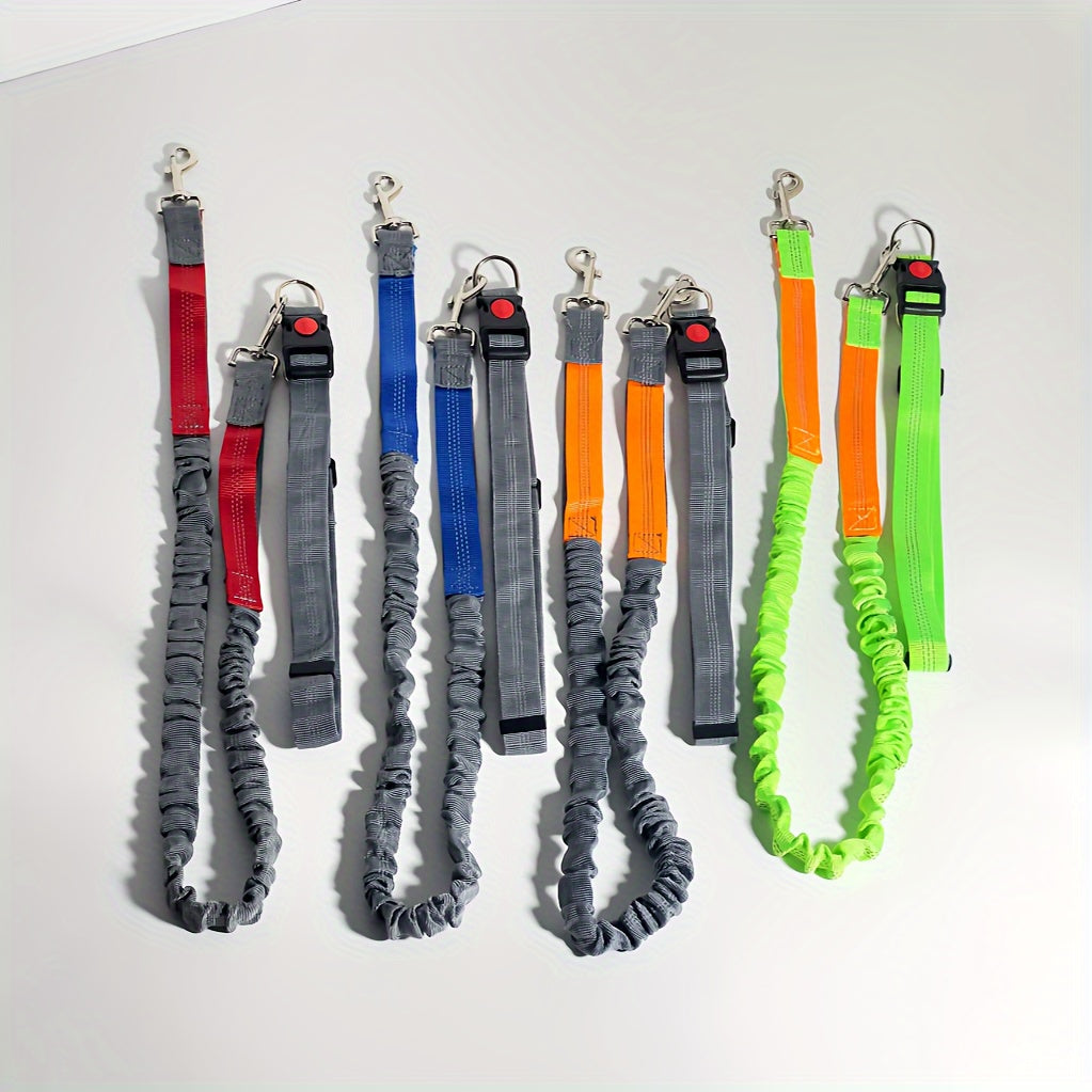 Laisse élastique pour chien, idéale pour la course – Laisse de course mains libres avec extension pour sports en plein air et promenades, laisse multifonctionnelle avec amortisseur, disponible en 5 couleurs pour les propriétaires actifs