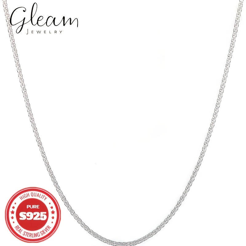 Chaîne en argent sterling S925, 4 mm de large, scintillante pour hommes et femmes – Bijou unisexe solide et brillant, coffret cadeau inclus, 45,7 cm et 55,9 cm, cadeau d'anniversaire ou de Saint-Valentin