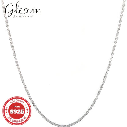 Chaîne en argent sterling S925, 4 mm de large, scintillante pour hommes et femmes – Bijou unisexe solide et brillant, coffret cadeau inclus, 45,7 cm et 55,9 cm, cadeau d'anniversaire ou de Saint-Valentin