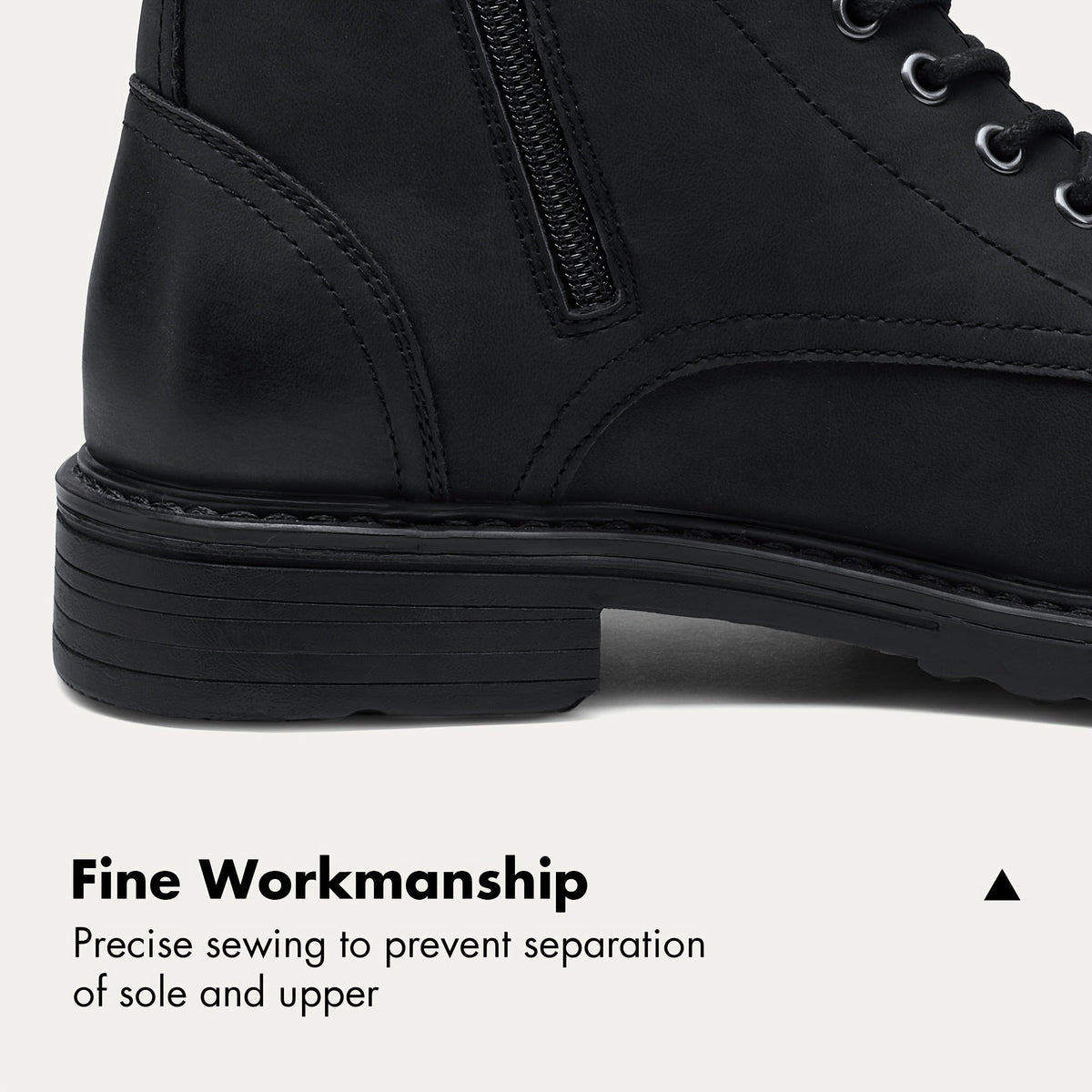 Bottes Chukka de moto pour homme – Bottines de ville en cuir véritable à lacets et fermeture éclair avec semelle antidérapante, bout renforcé, semelle intérieure rembourrée respirante, noir et marron | Velora