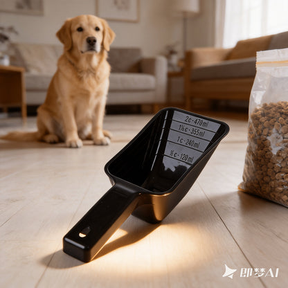 Cuillère doseuse pour nourriture pour animaux avec graduations – Pelle de contrôle des portions en plastique lavable au lave-vaisselle pour chiens et chats, outil de nourrissage précis et portable, 1 ou 2 pièces, noir gris bleu rouge