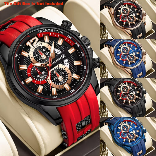 Montre à quartz décontractée pour homme, bracelet en silicone, affichage de la date, montre-bracelet analogique sportive – 11 couleurs, montre légère et tendance pour homme, cadeau idéal pour anniversaire, Noël ou Thanksgiving