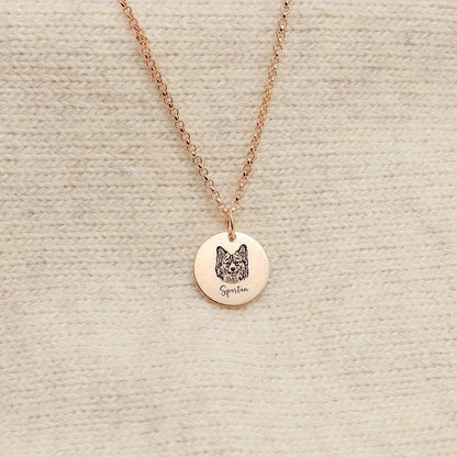 Collier médaillon personnalisé pour portrait d'animal de compagnie – Bijou photo fait main pour chien et chat, argent, or, or rose, 1 à 3 médaillons – Cadeau pour amoureux des animaux, collier comm émoratif et d'anniversaire